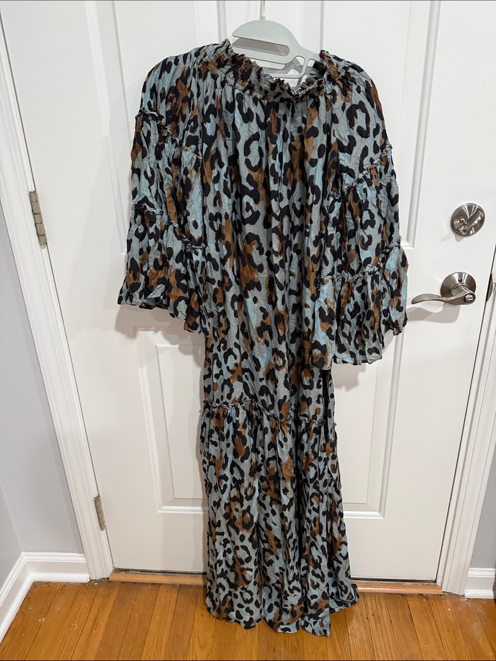 Rachel Zoe Blue and Brown Animal Print Maxi Dress